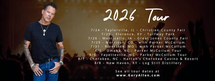Gary Allan concert tour poster 2026–2027